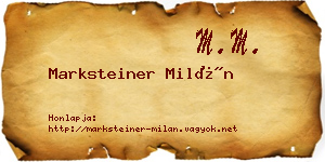 Marksteiner Milán névjegykártya